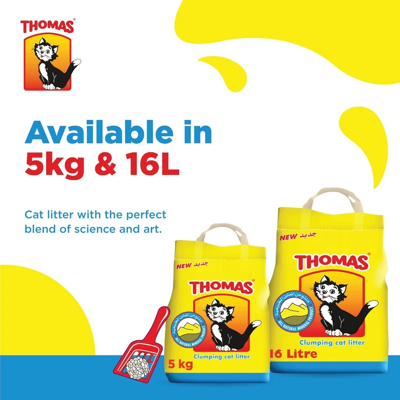 Thomas Natural Minerals Clumping Unscented Cat Litter 10KG - Pack of 10