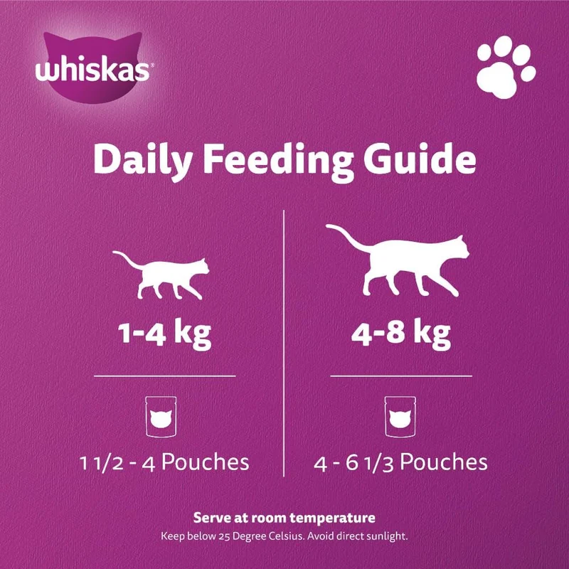 Whiskas 1+ Years Value Pack Ocean Fish Wet Cat Food In Jelly 12x80G - Pack of 10
