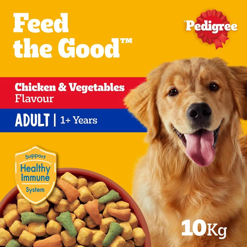 Pedigree Chicken & Vegetables Adult Dry Dog Food 3KG - Pack of 5