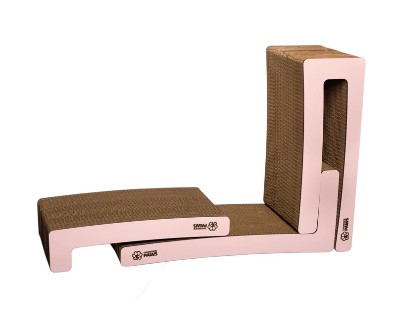 Thunder Paws Duo Shape Cat Scratcher 44x21x16cm - Pink