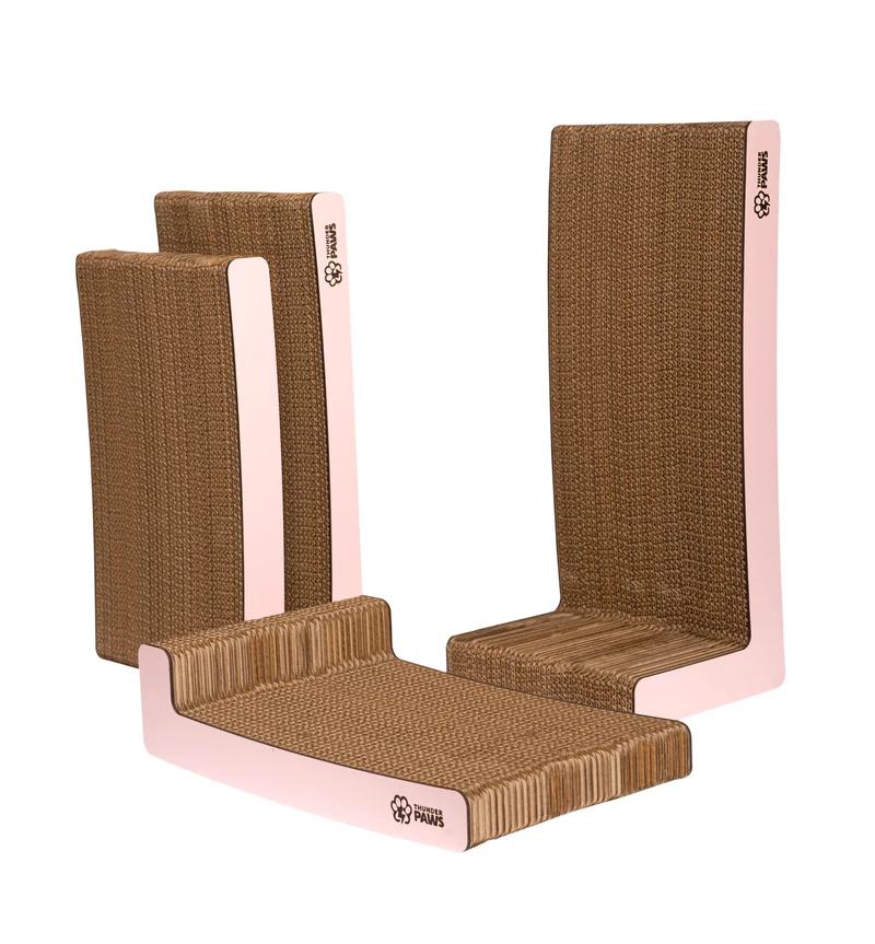Thunder Paws Duo Shape Cat Scratcher 44x21x16cm - Pink