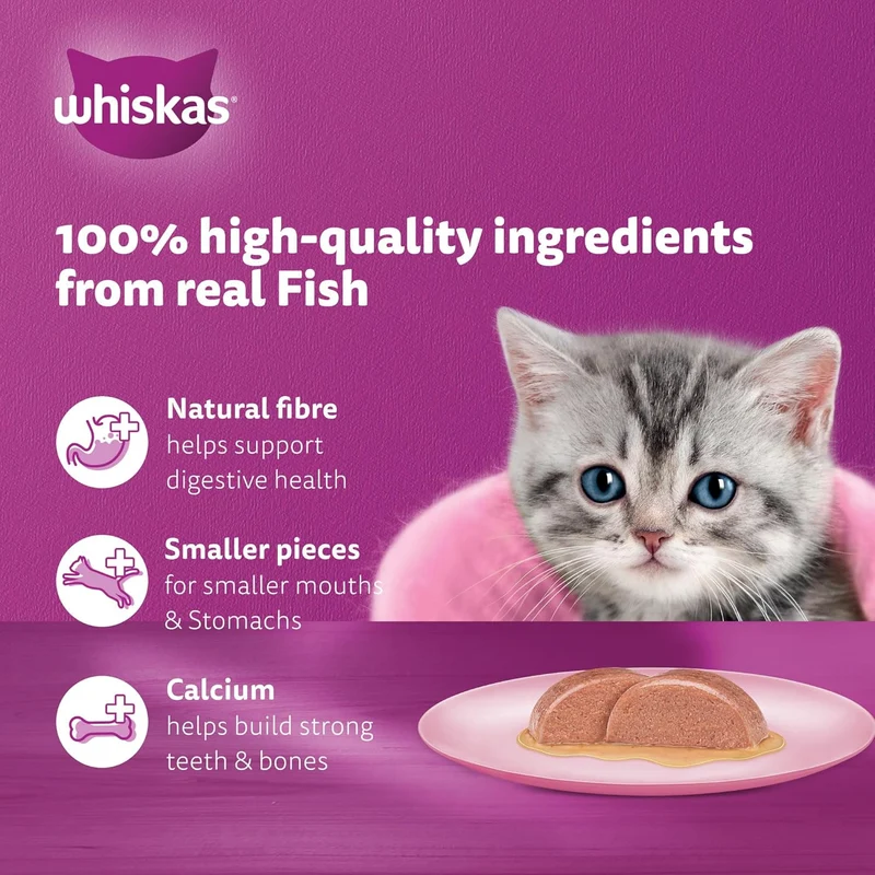 Whiskas Junior Kitten Tuna Pouches Wet Cat Food 80G