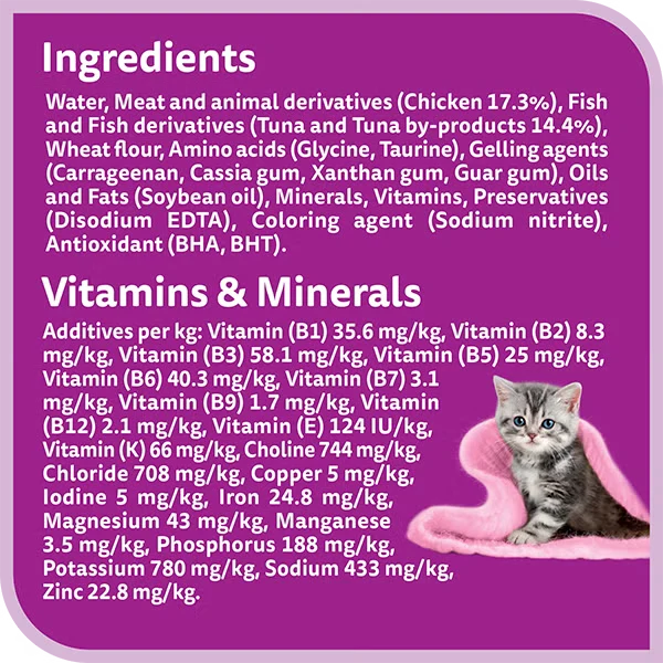 Whiskas Junior Kitten Tuna Pouches Wet Cat Food 80G