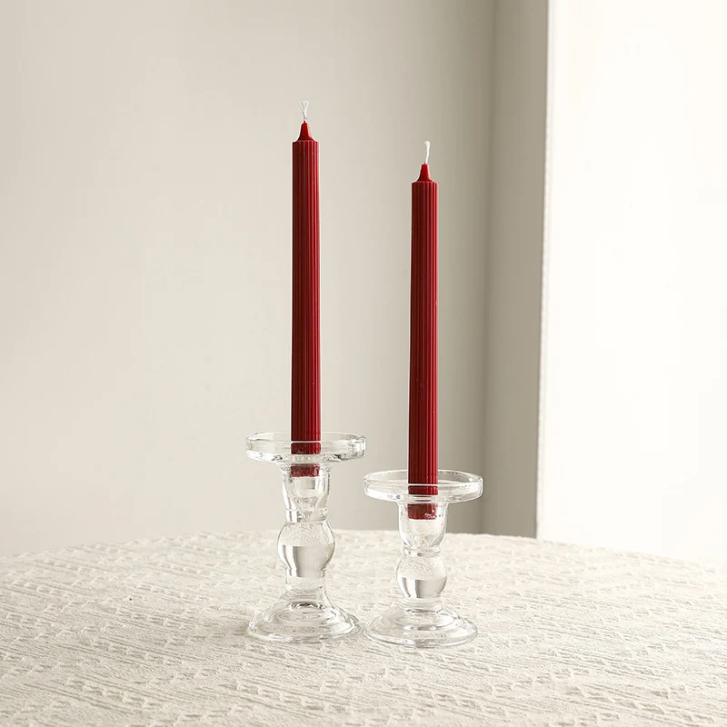 Kristallglas skulptierte Stiel Tafelkerzenhalter