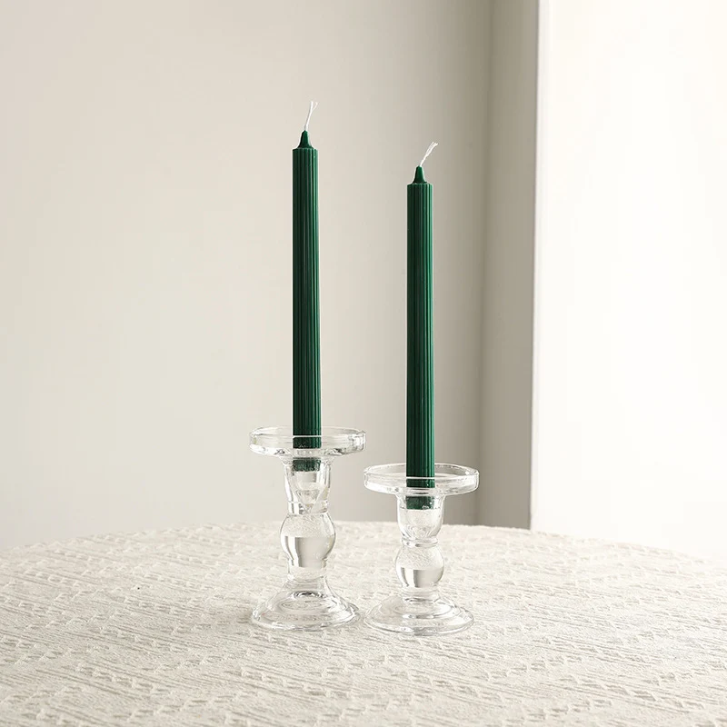 Kristallglas skulptierte Stiel Tafelkerzenhalter