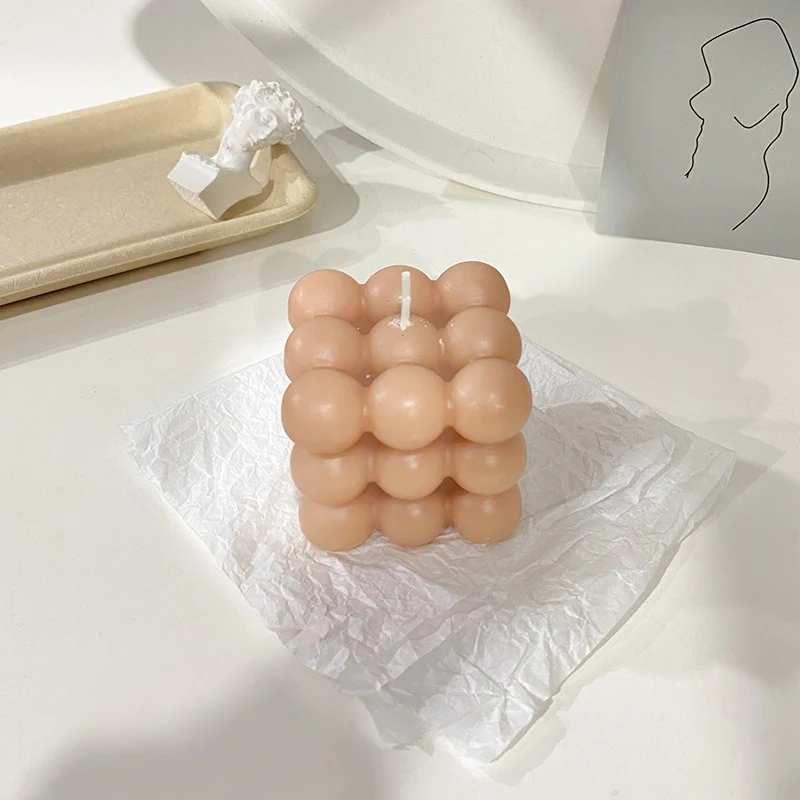 Bubble Cube Skulpturale Dekorative Soja Kerze