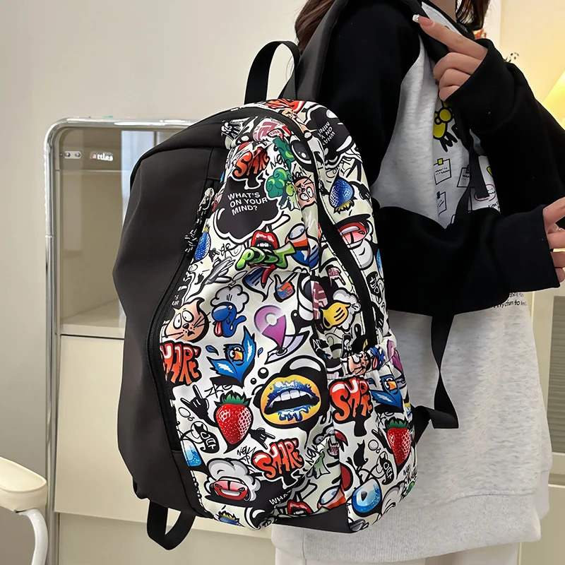 Trendy Grafikdruck Rucksack Karnz