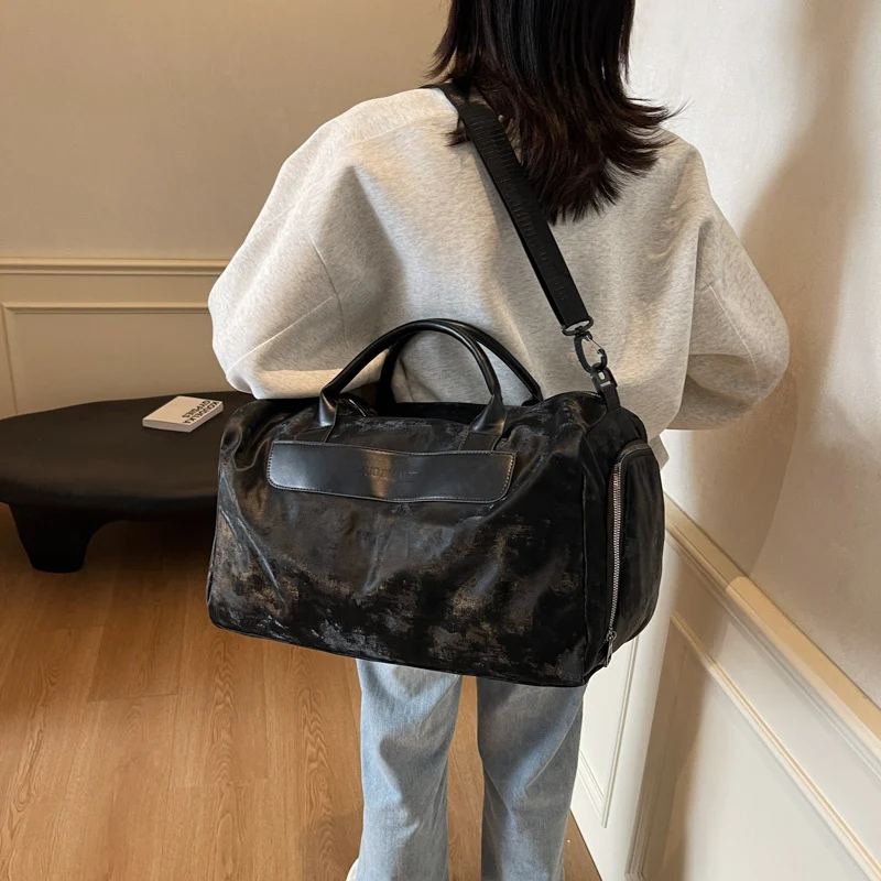 Weiches Samt Übernachtung Duffle Bag Karnz