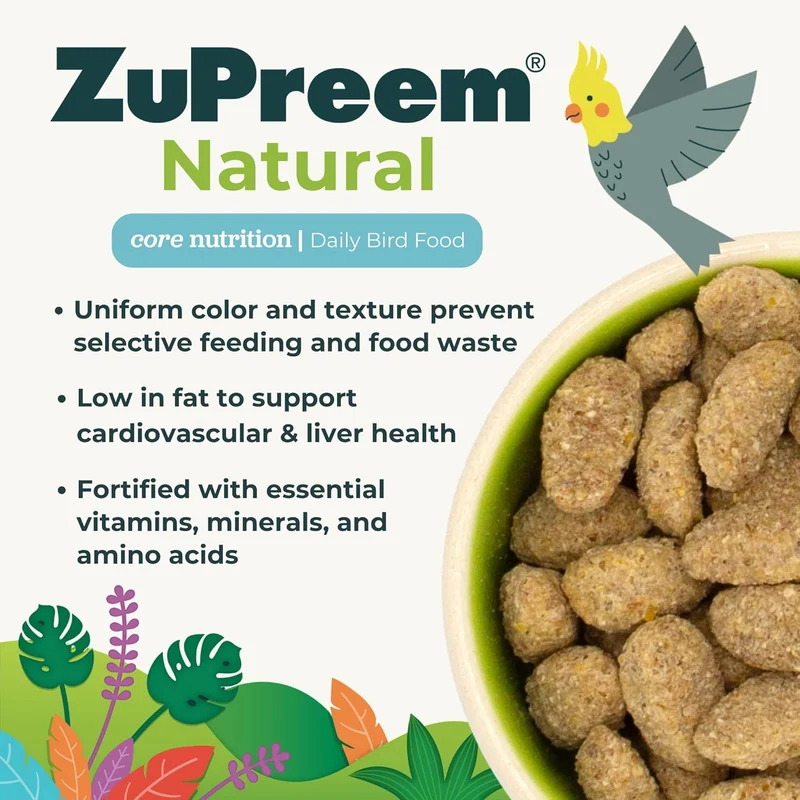 Zupreem Natural Avian Diet Parrots & Conures Food 3lb