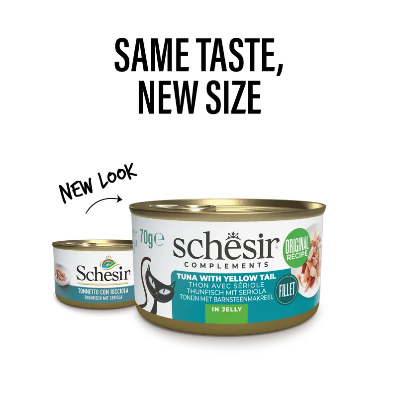 Schesir Complements Tuna With Yellowtail In Jelly Canned Wet Cat Food 70G