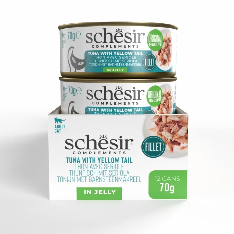 Schesir Complements Tuna With Yellowtail In Jelly Canned Wet Cat Food 70G