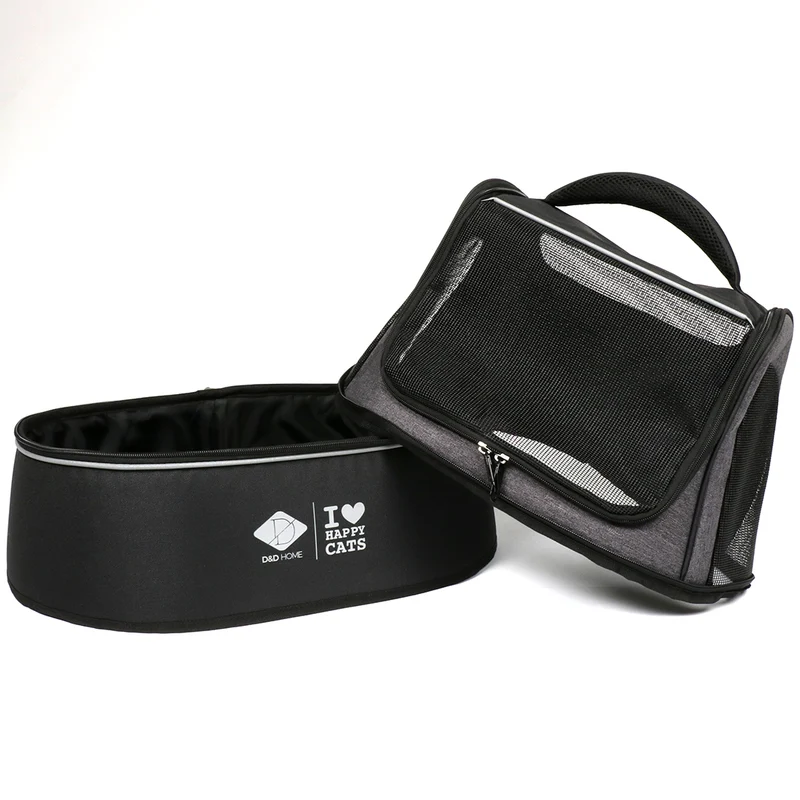 D&D Home I Love Happy Cats Phoebe Cat Transport Bag Black 50x35x40cm