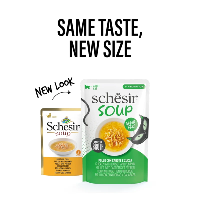 Schesir Chicken Pumpkin In Soup Pouch Wet Cat Food 40g
