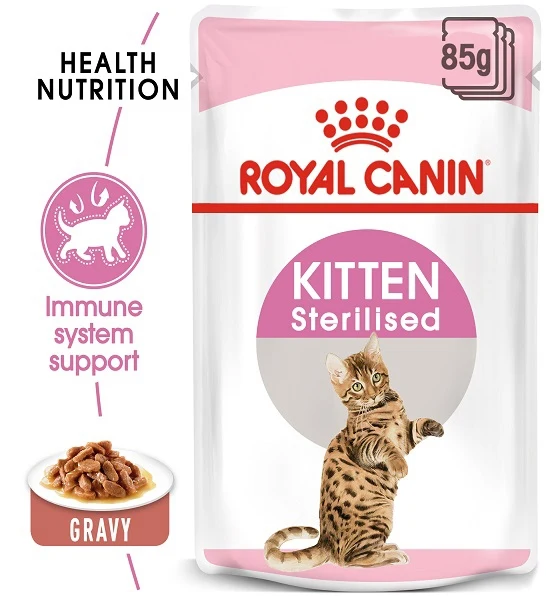 Royal Canin Kitten Sterilised in Gravy Wet Food 85G - Pack of 12