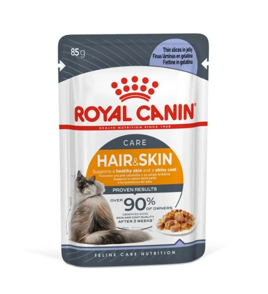 Royal Canin Hair & Skin In Jelly Adult Wet Cat Food 85G - Pack of 12