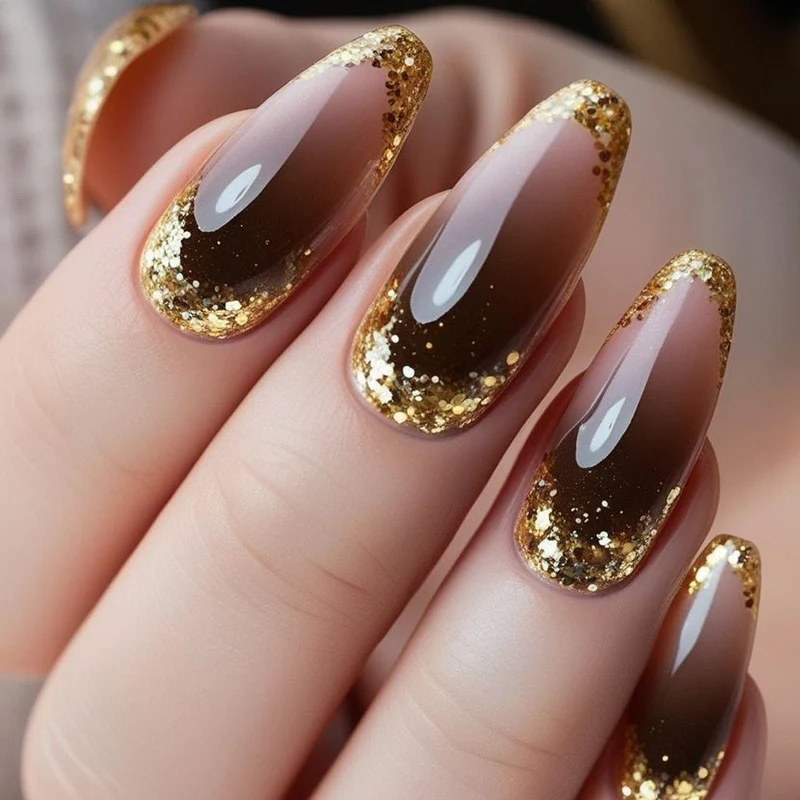 Glamouröse Glitzer Ombre Nagelverzierungen Karnz