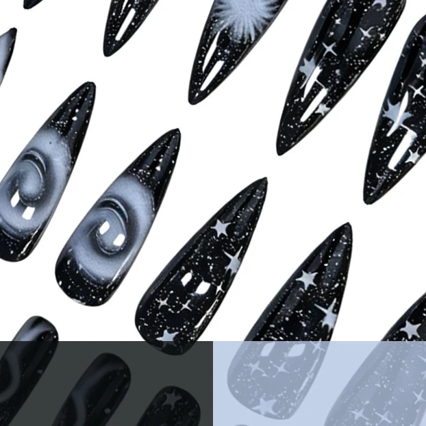 Galaxy-inspiriertes Press-On-Nagelset Karnz