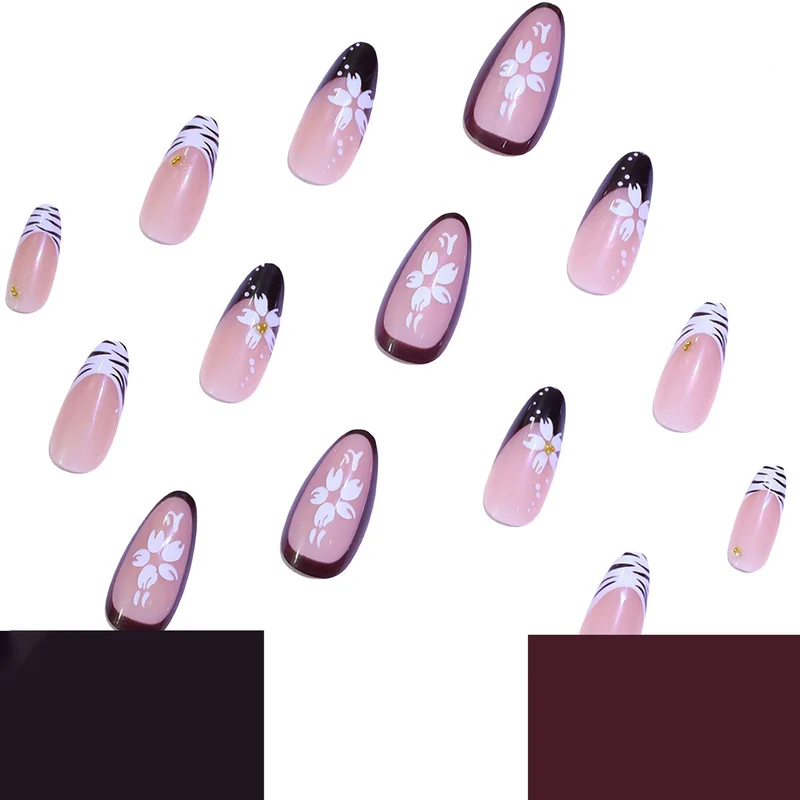 Floral Tip Acryl Nagelverstärkungen Karnz