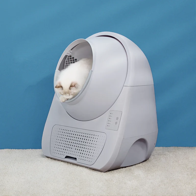 Catlink Scooper Young Pro X AI Self Cleaning With Odour Removal Cat Litter Box 13L 63x62x74cm - Light Grey
