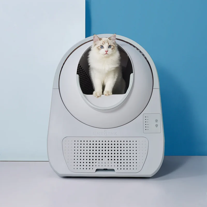 Catlink Scooper Young Pro X AI Self Cleaning With Odour Removal Cat Litter Box 13L 63x62x74cm - Light Grey