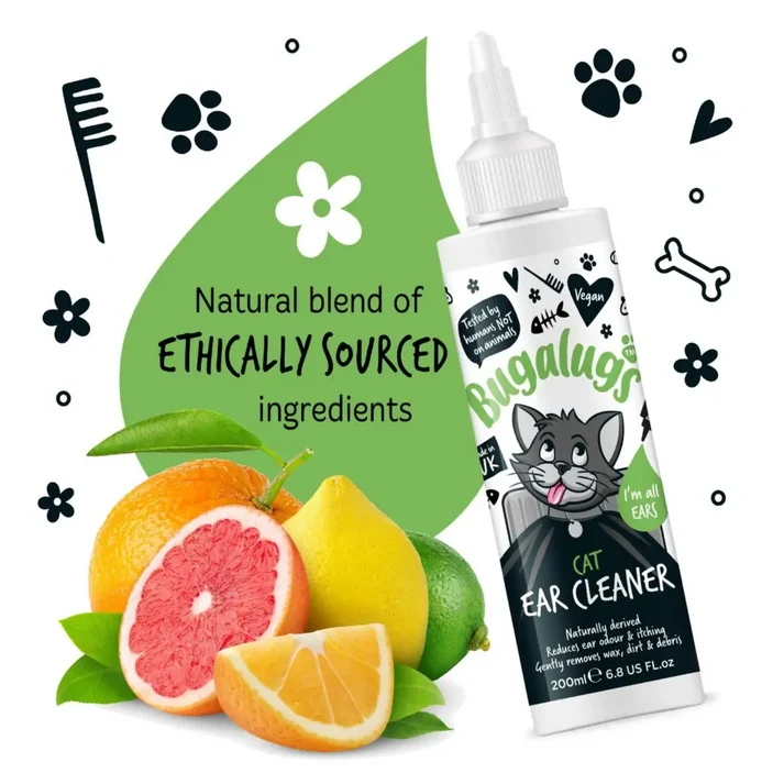 Bugalugs Soothing Ear Cleaner Solution For Cats 200ML