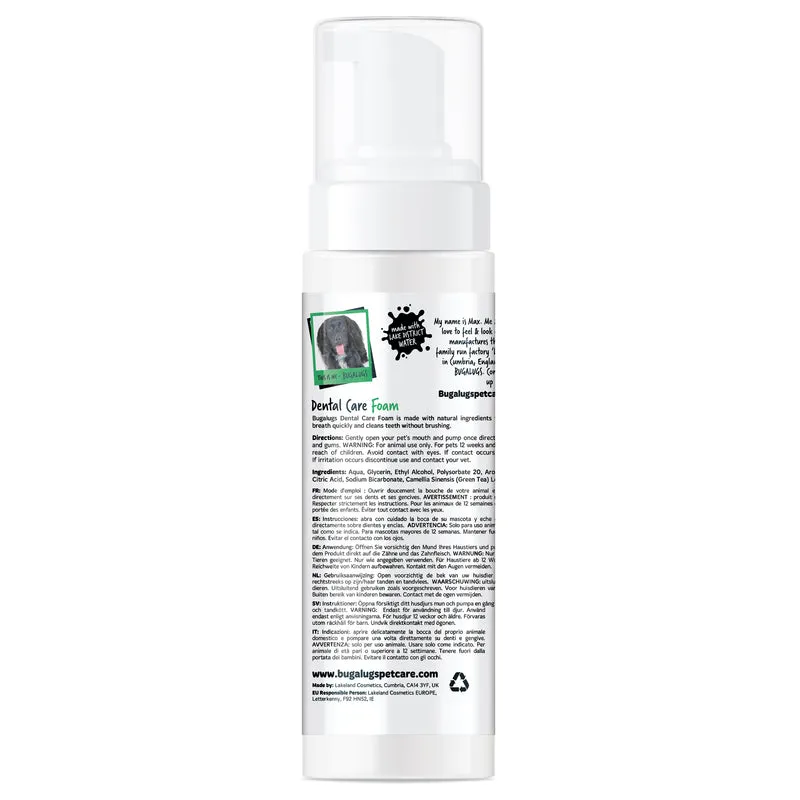 Bugalugs Dental Care Foam in Fresh Mint For Dogs & Cats 200ML