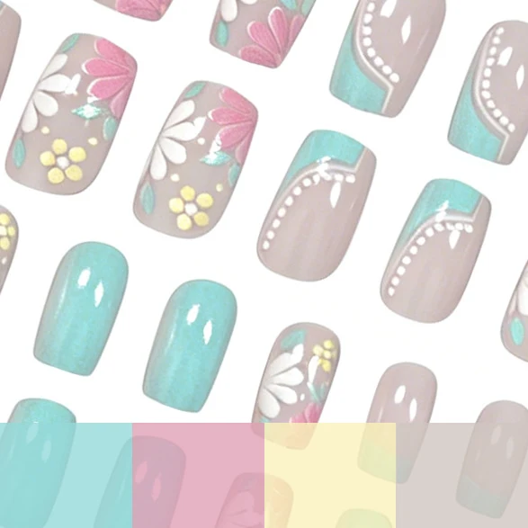 Blumenmuster Acryl-Nagelerweiterungen Karnz