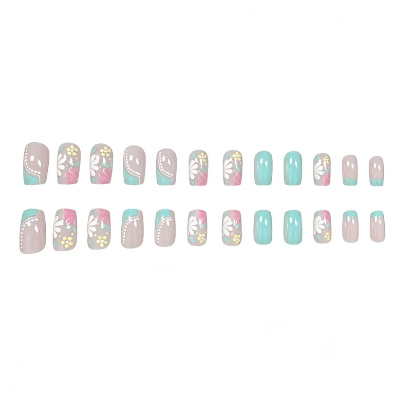 Blumenmuster Acryl-Nagelerweiterungen Karnz