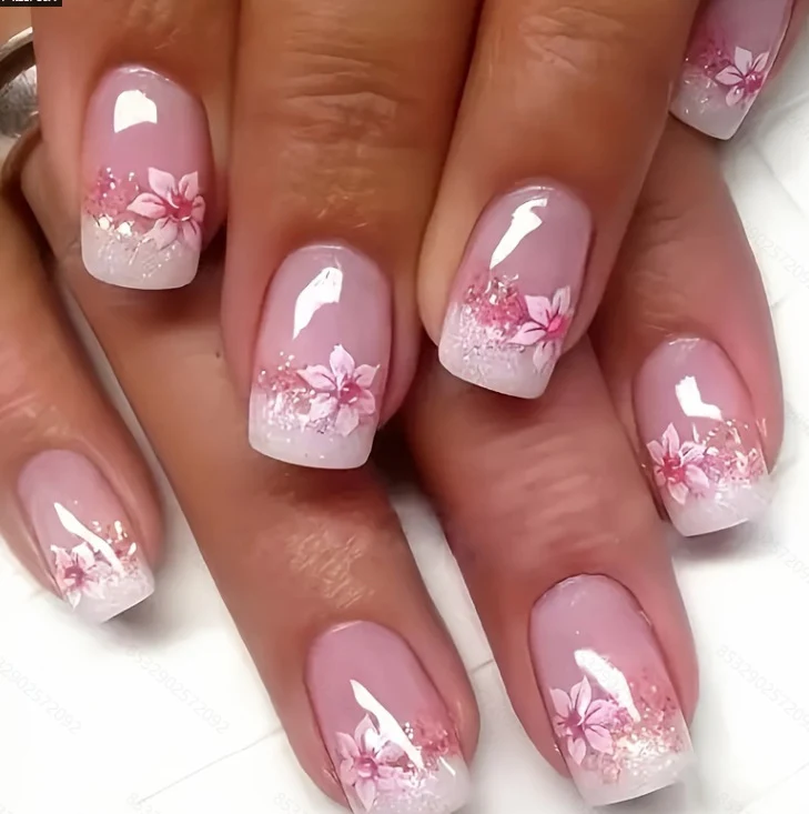 Blumenmuster Nagelkunst Set Karnz