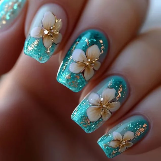 Florale Nagelkunstverlängerungen Karnz