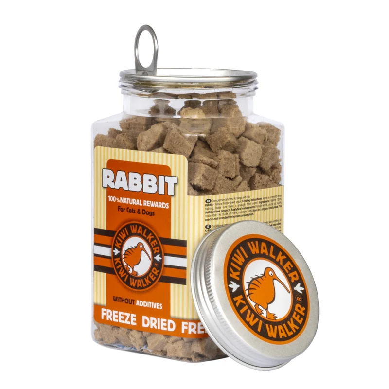 KIWI WALKER Freeze Dried Grain Free Snack Rabbit Cubes Dog & Cat Treats 75G - Pack of 3