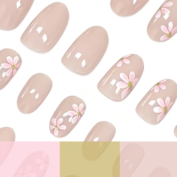 Blumige Press-On Nagelverzierungen Karnz