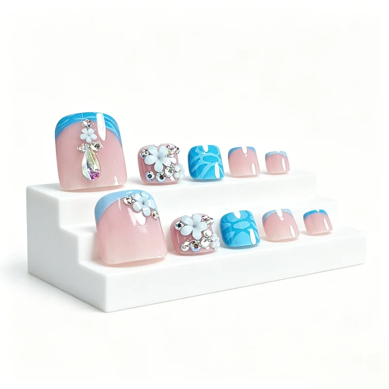 Floral Gemstone Pediküre Karnz