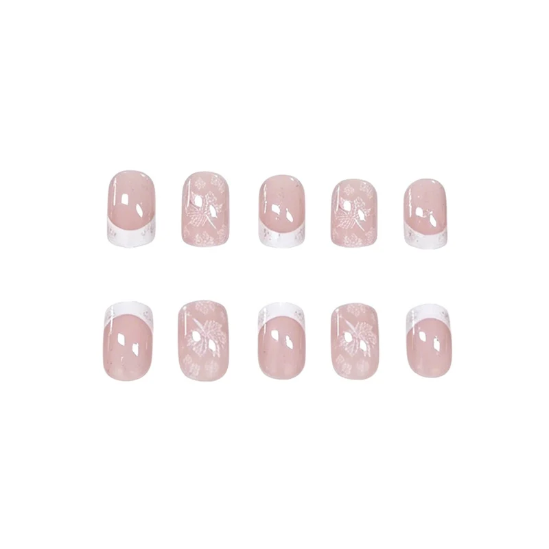 Florale Französische Spitze Nagelverzierungen Karnz