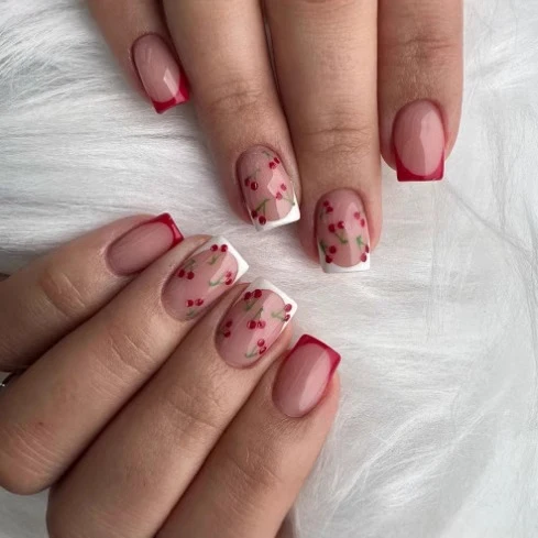 Floral French Tip Nail Art Karnz 1789914984