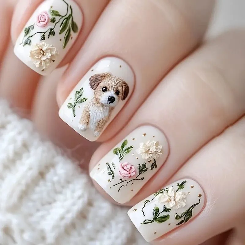 Florale Französische Spitze Acrylnagelverstärkungen Karnz