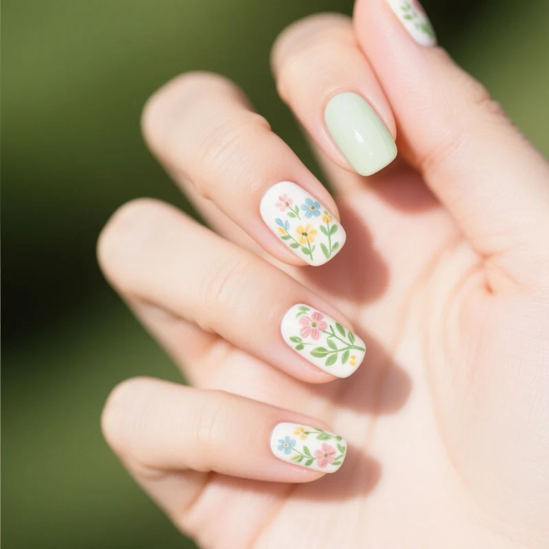 Florale Französische Spitze Acrylnagelverstärkungen Karnz