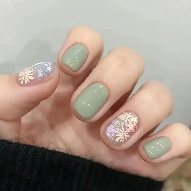 Florale Französische Spitze Acrylnagelverstärkungen Karnz
