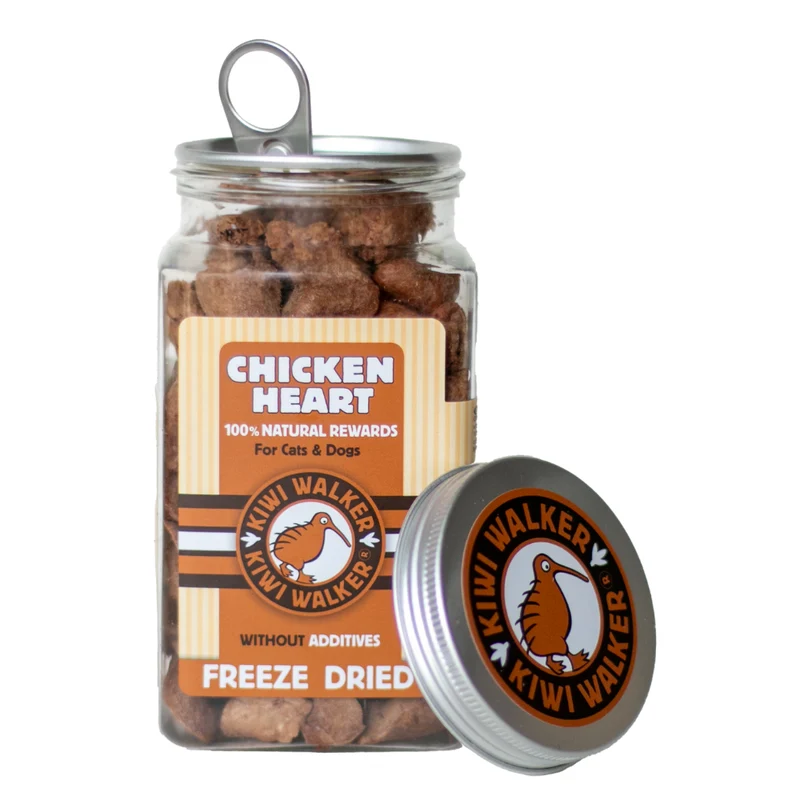 Kiwi Walker Freeze Dried Chicken Heart Snack for Cats & Dogs 90G - Pack of 3