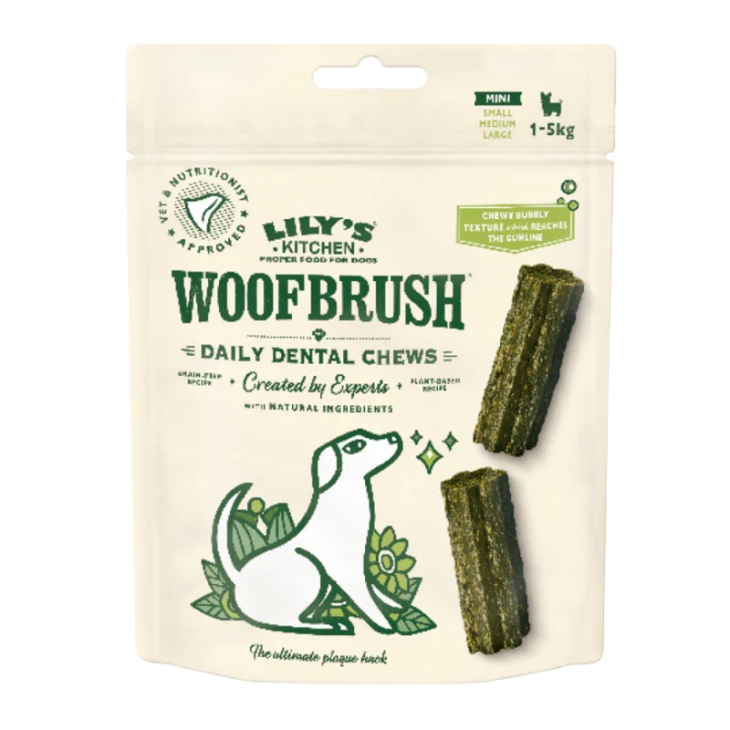 Lily's Kitchen Woofbrush Dental Dog Chews Bulk Pack Treats Mini - Pack of 3