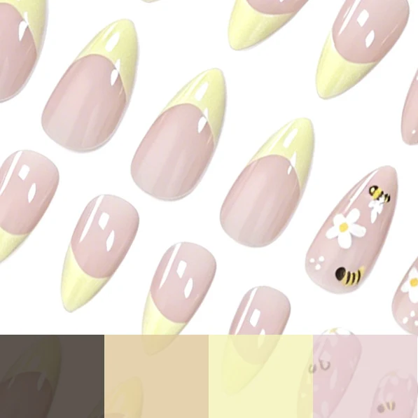 Blumen-Bienen-Themen-Nagelkunst-Verstärkungen Karnz
