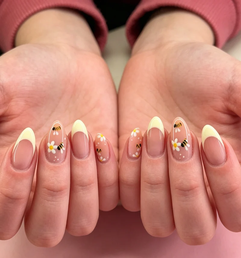 Blumen-Bienen-Themen-Nagelkunst-Verstärkungen Karnz