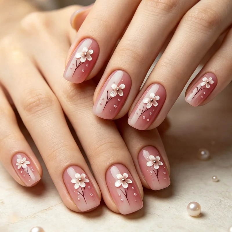 Florale Artifizierte Acryl-Nagelerweiterungen Karnz