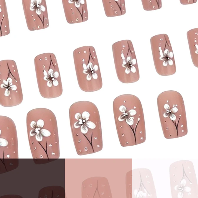 Florale Artifizierte Acryl-Nagelerweiterungen Karnz