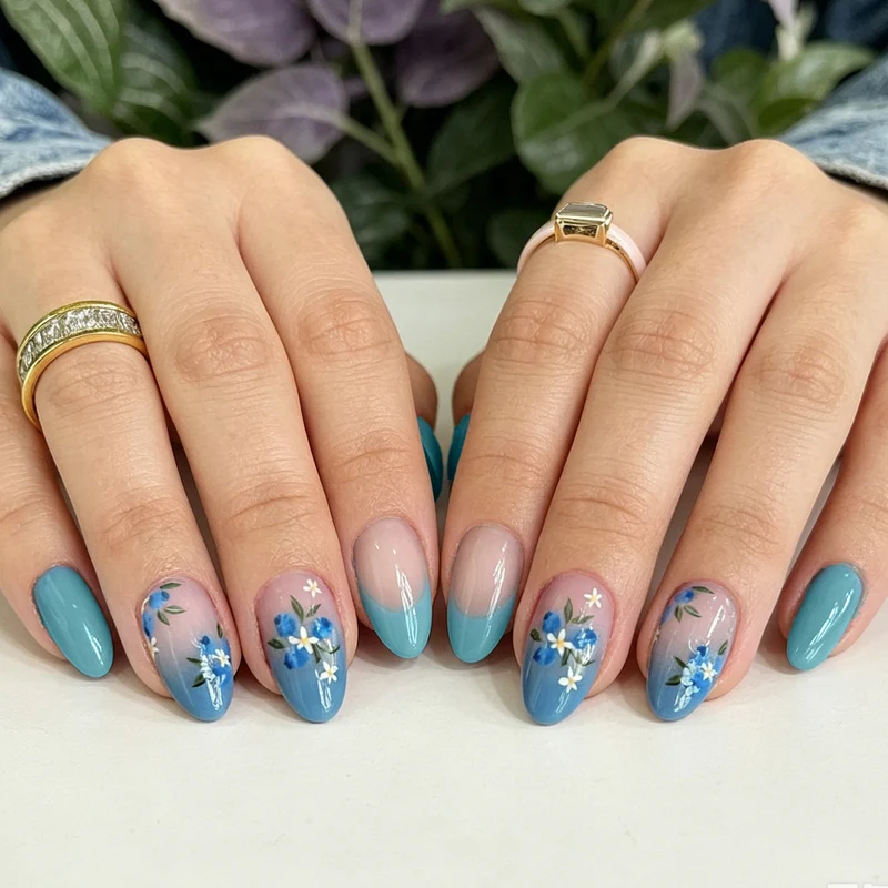 Floral Acryl-Nail-Enhancements Karnz