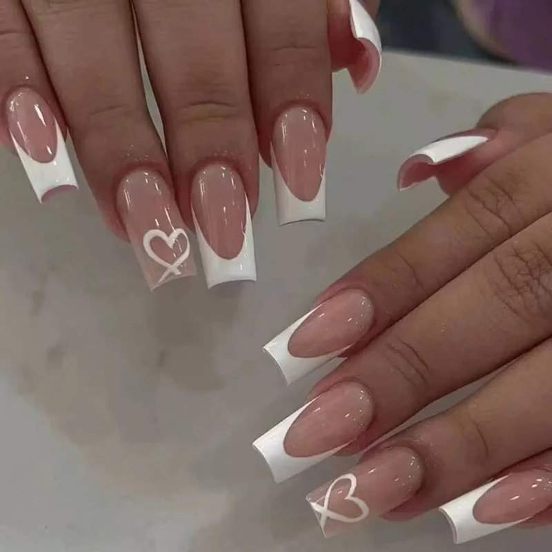 Modische Französische Tip Nagelverlängerungen Karnz