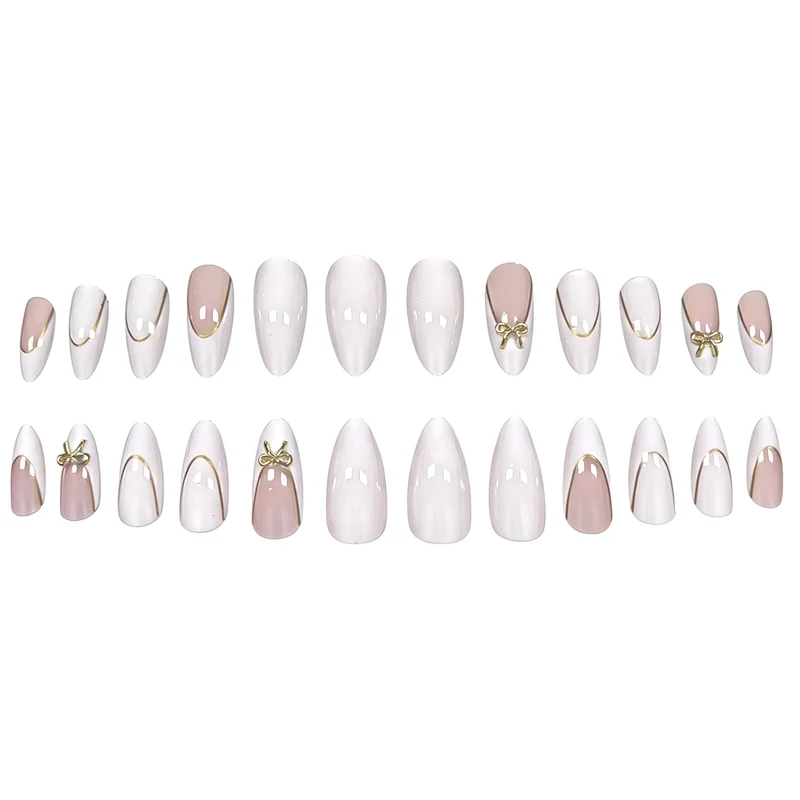 Elegante Stiletto-Nagelkunstverlängerungen mit dekorativem Bogen Karnz