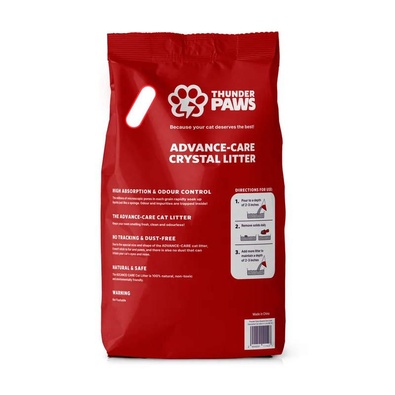 Thunder Paws Advance Care Non-Clumping Crystal Cat Litter Unscented 5+1 Liter FREE - Pack of 3