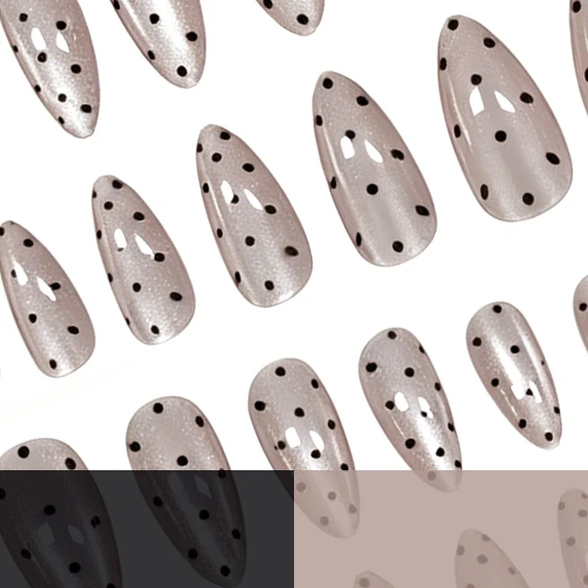 Elegante Polka Dot Mandel-förmige Nagelkunst-Verstärkungen Karnz