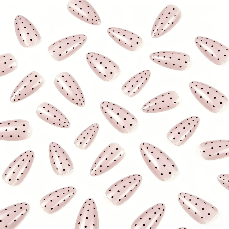 Elegante Punktmuster Acryl-Nagelverzierung Karnz